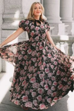 Melody Dress In Midnight Rose 23 Melody Dress In Midnight Rose -Fashion Clothing Store 0H8A9235 3 519279