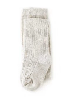 Heathered Ivory Cable Knit Tights