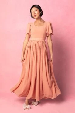 Abbie Dress In Apricot Crush