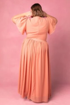 Abbie Dress In Apricot Crush -Fashion Clothing Store AbbieApricot6 472665