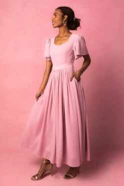 Abbie Dress In Blush -Fashion Clothing Store AbbieBlush5 924436