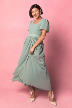 Abbie Dress In Sage -Fashion Clothing Store AbbieSage5 508334