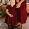 Mini Addie Dress In Wine - FINAL SALE
