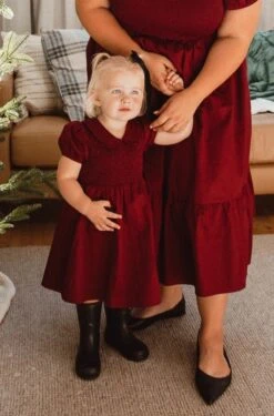 Mini Addie Dress In Wine - FINAL SALE