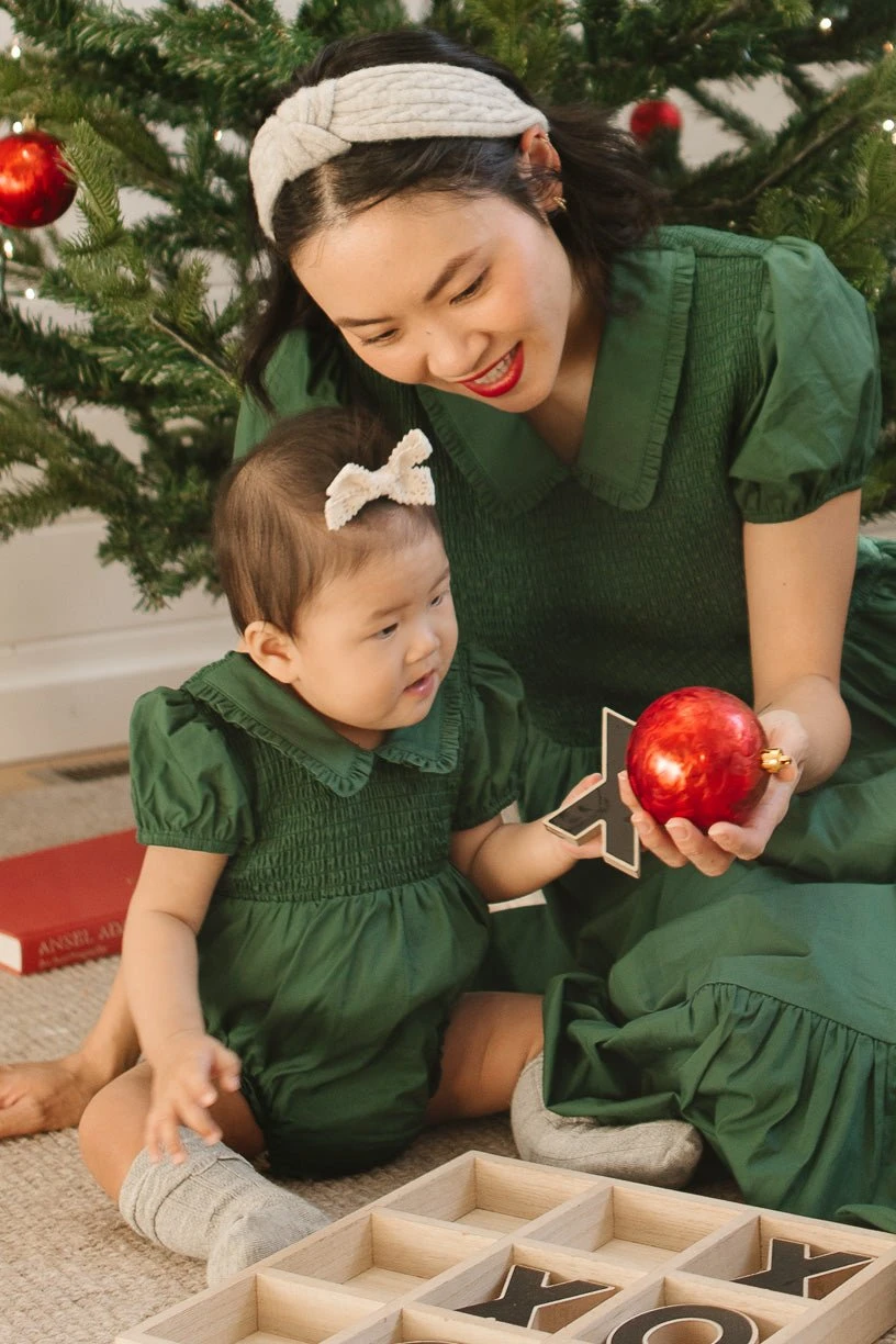 Baby Addie Romper In Green - FINAL SALE 3 Baby Addie Romper In Green - FINAL SALE - Image 3