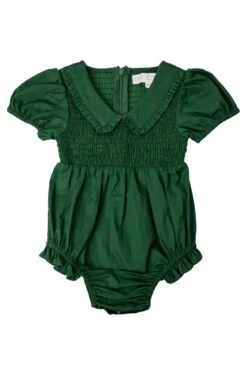 Baby Addie Romper In Green - FINAL SALE 12 Baby Addie Romper In Green - FINAL SALE -Fashion Clothing Store AddieGreenBaby Front 922430