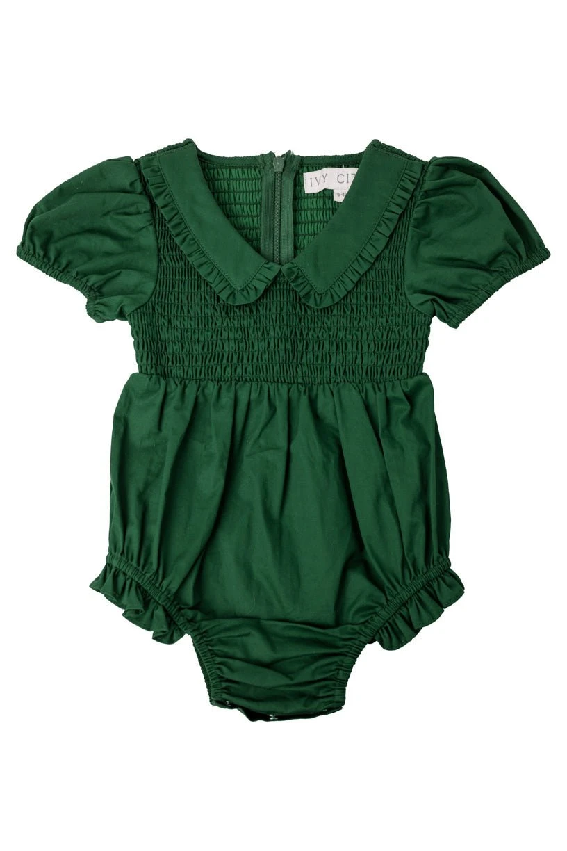 Baby Addie Romper In Green - FINAL SALE 5 Baby Addie Romper In Green - FINAL SALE - Image 5