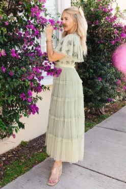 Anastasia Dress In Sage -Fashion Clothing Store AnastasiaSage 177731