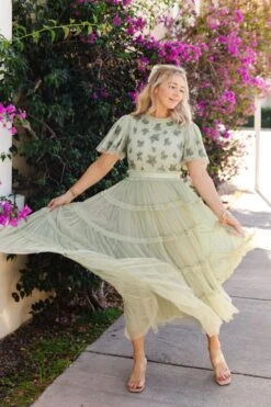 Anastasia Dress In Sage -Fashion Clothing Store AnastasiaSage Florida SS23 10 357939