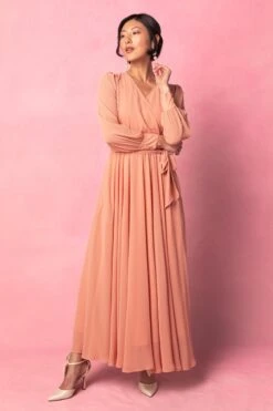 Andie Dress In Apricot Crush -Fashion Clothing Store AndieApricot2 606502