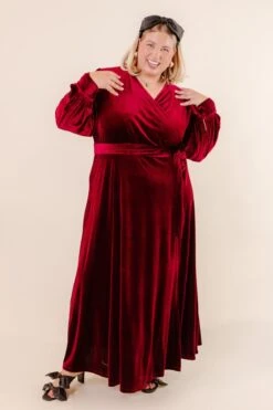 Andie Dress In Wine Velvet - FINAL SALE -Fashion Clothing Store AndieWine Studio H23 1 434397