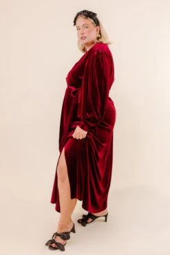 Andie Dress In Wine Velvet - FINAL SALE -Fashion Clothing Store AndieWine Studio H23 4 273285