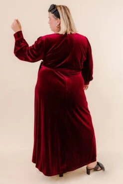 Andie Dress In Wine Velvet - FINAL SALE -Fashion Clothing Store AndieWine Studio H23 5 252361