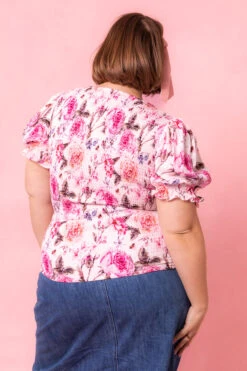 Ballerina Top In Pink Floral -Fashion Clothing Store BallerinaPinkTop Studio Spring3 7