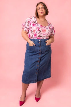 Ballerina Top In Pink Floral -Fashion Clothing Store BallerinaPinkTop Studio Spring3 8