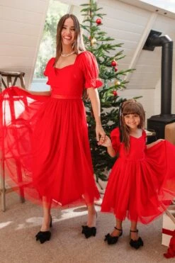 Ballerina Dress In Red - FINAL SALE -Fashion Clothing Store BallerinaRed 4
