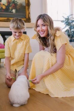 Briar Boys Shirt In Yellow Gingham - FINAL SALE -Fashion Clothing Store Briar mini boy Yellow 13 115179