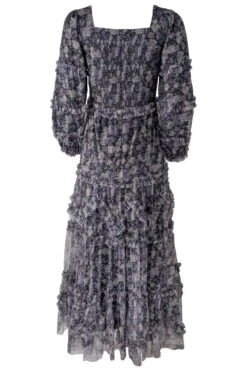 Catherine Dress In Dark Floral - FINAL SALE -Fashion Clothing Store CatherineDressDarkFloral back 770441