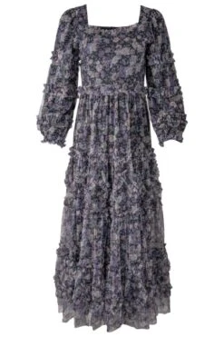 Catherine Dress In Dark Floral - FINAL SALE -Fashion Clothing Store CatherineDressDarkFloral front 296182