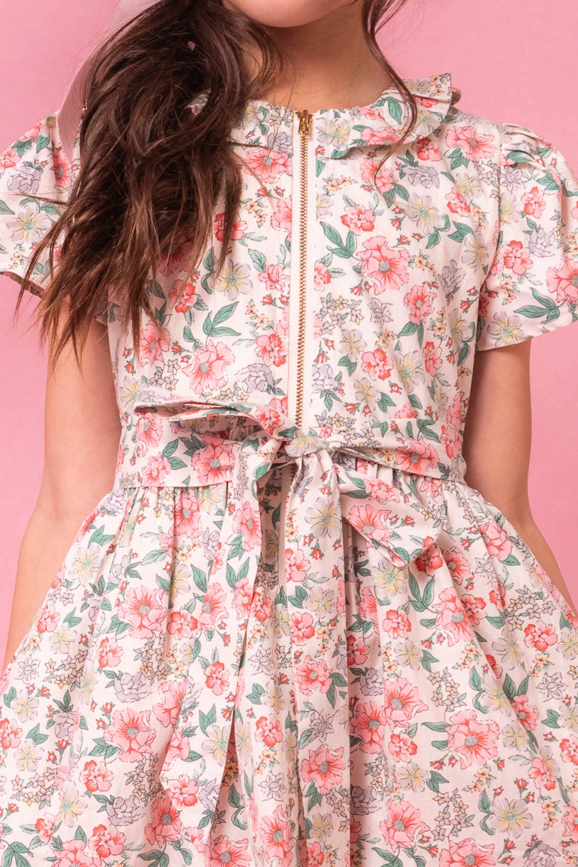 Mini Chelsea Dress In Cream Floral 2 Mini Chelsea Dress In Cream Floral - Image 2