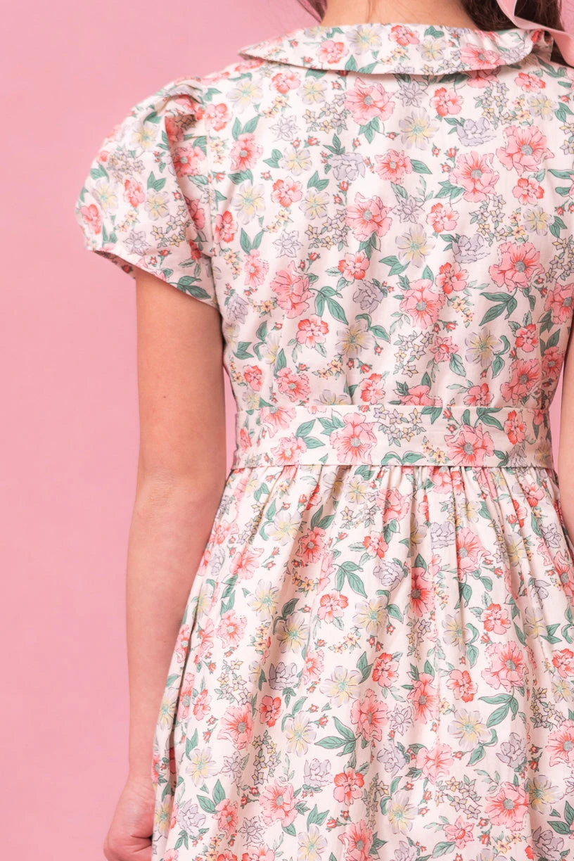 Mini Chelsea Dress In Cream Floral 7 Mini Chelsea Dress In Cream Floral - Image 7