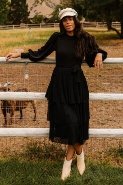 Cosette Midi Dress In Black - FINAL SALE -Fashion Clothing Store CosetteBlack ConradRanch F23 37 664818