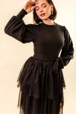 Cosette Midi Dress In Black - FINAL SALE -Fashion Clothing Store CosetteBlack Studio F23 08 568196