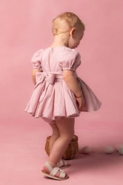 Baby Cupcake Dress Set In Pink Stripe -Fashion Clothing Store CupcakePink Studio Easter24 10 582179