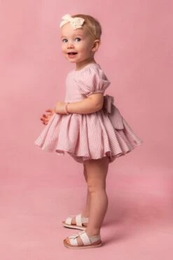 Baby Cupcake Dress Set In Pink Stripe -Fashion Clothing Store CupcakePink Studio Easter24 14 272863