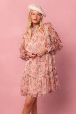 Eleanor Dress In Pink Floral - FINAL SALE -Fashion Clothing Store Eleanor Studio 24 666960