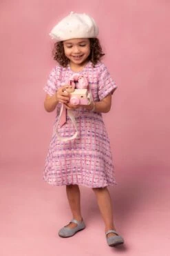 Mini Eloise Dress In Pink Tweed -Fashion Clothing Store EloisePinkTweed 3