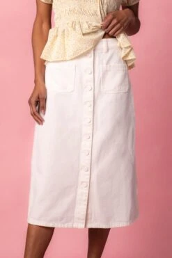 Emma Denim Skirt In White -Fashion Clothing Store EmmaWhite Studio Spring1 3 815689