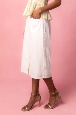 Emma Denim Skirt In White -Fashion Clothing Store EmmaWhite Studio Spring1 4 837665