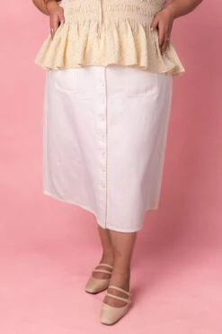 Emma Denim Skirt In White -Fashion Clothing Store EmmaWhite Studio Spring1 5 692482