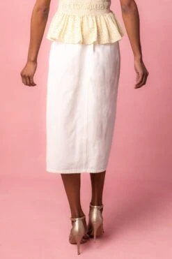 Emma Denim Skirt In White -Fashion Clothing Store EmmaWhite Studio Spring1 6 366263