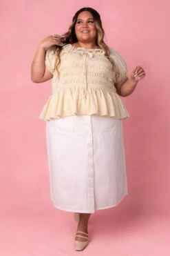 Emma Denim Skirt In White -Fashion Clothing Store EmmaWhite Studio Spring1 8 220536