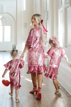 Evelyn Dress In Sequin Hearts 12 Evelyn Dress In Sequin Hearts -Fashion Clothing Store Evelyn pinkhearts 2 539488