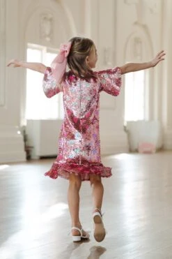 Mini Evelyn Dress In Sequin Hearts -Fashion Clothing Store Evelyn pinkhearts 7 881219