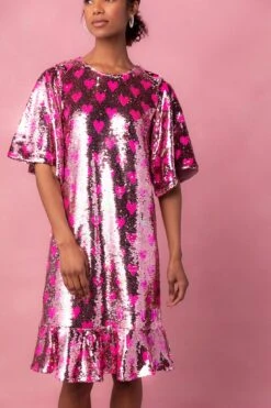 Evelyn Dress In Sequin Hearts 15 Evelyn Dress In Sequin Hearts -Fashion Clothing Store EvelynHearts 05