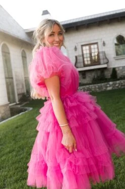Pixie Dress In Hot Pink - FINAL SALE -Fashion Clothing Store FAIRYTALE PIXIE PINK 8183 838991