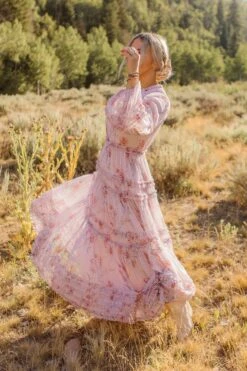 Geneva Dress In Mauve Floral -Fashion Clothing Store Geneva Mauve 33 855234