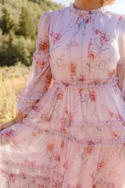 Geneva Dress In Mauve Floral -Fashion Clothing Store Geneva Mauve 36 967934