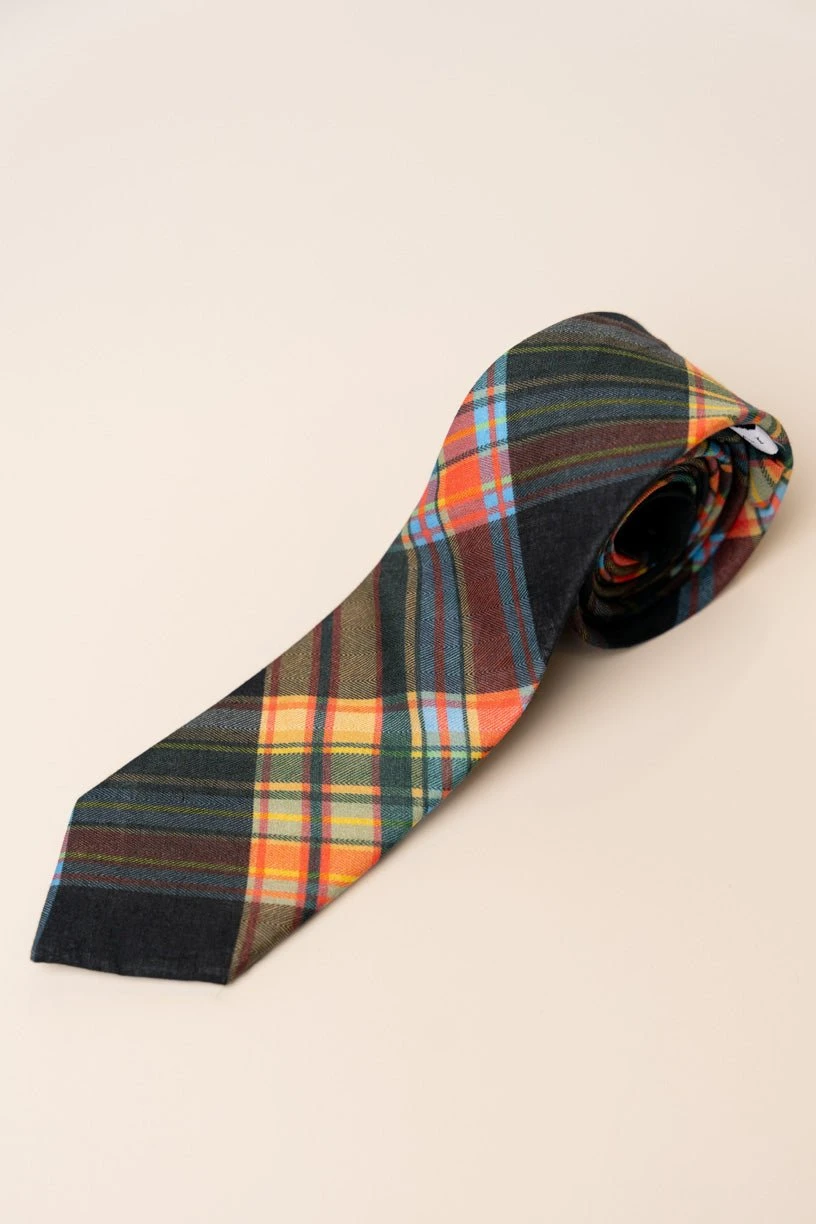 Gracie Men's Tie In Plaid - FINAL SALE 2 Gracie Men's Tie In Plaid - FINAL SALE - Image 2