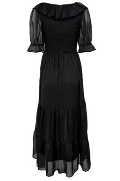 Gracie Dress In Black Chiffon -Fashion Clothing Store GracieBlackChiffon back 790535