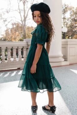 Mini Gracie Dress In Emerald Chiffon - FINAL SALE 10 Mini Gracie Dress In Emerald Chiffon - FINAL SALE -Fashion Clothing Store GracieEmerald Monson W23 12 852445