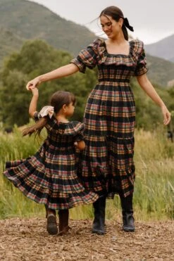 Mini Gracie Dress In Plaid - FINAL SALE -Fashion Clothing Store GraciePlaid ConradRanch F23 14 141011