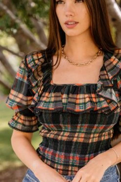 Gracie Top In Plaid - FINAL SALE 16 Gracie Top In Plaid - FINAL SALE -Fashion Clothing Store GraciePlaidTop ConradRanch F23 14 586409