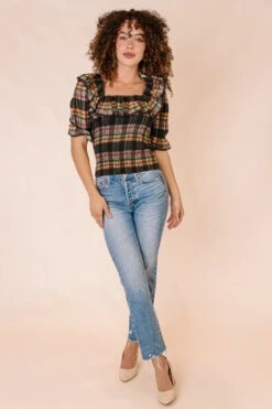 Gracie Top In Plaid - FINAL SALE 21 Gracie Top In Plaid - FINAL SALE -Fashion Clothing Store GraciePlaidTop Studio F23 4 297213