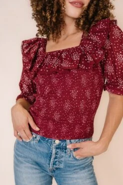 Gracie Top In Wine Floral - FINAL SALE 17 Gracie Top In Wine Floral - FINAL SALE -Fashion Clothing Store GracieTopWine Studio F23 1 444097