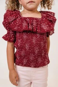 Mini Gracie Top In Wine Floral - FINAL SALE -Fashion Clothing Store GracieTopWine Studio F23 3 203574